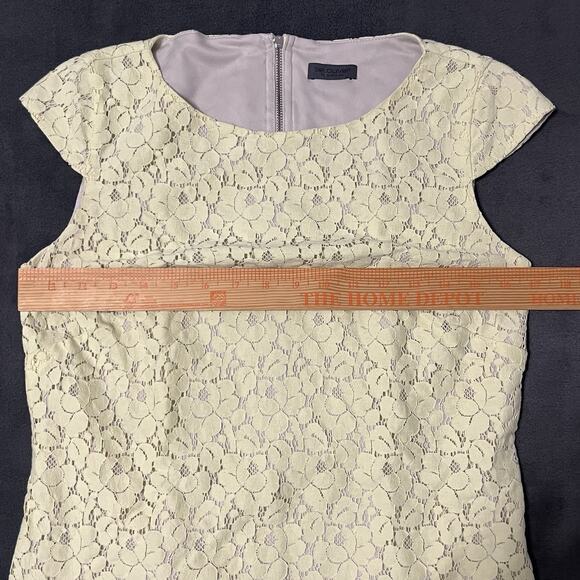 S. Oliver Womens Butter Yellow Lace Floral Blouse Size 6 Small Feminine Coquette - Picture 6 of 11